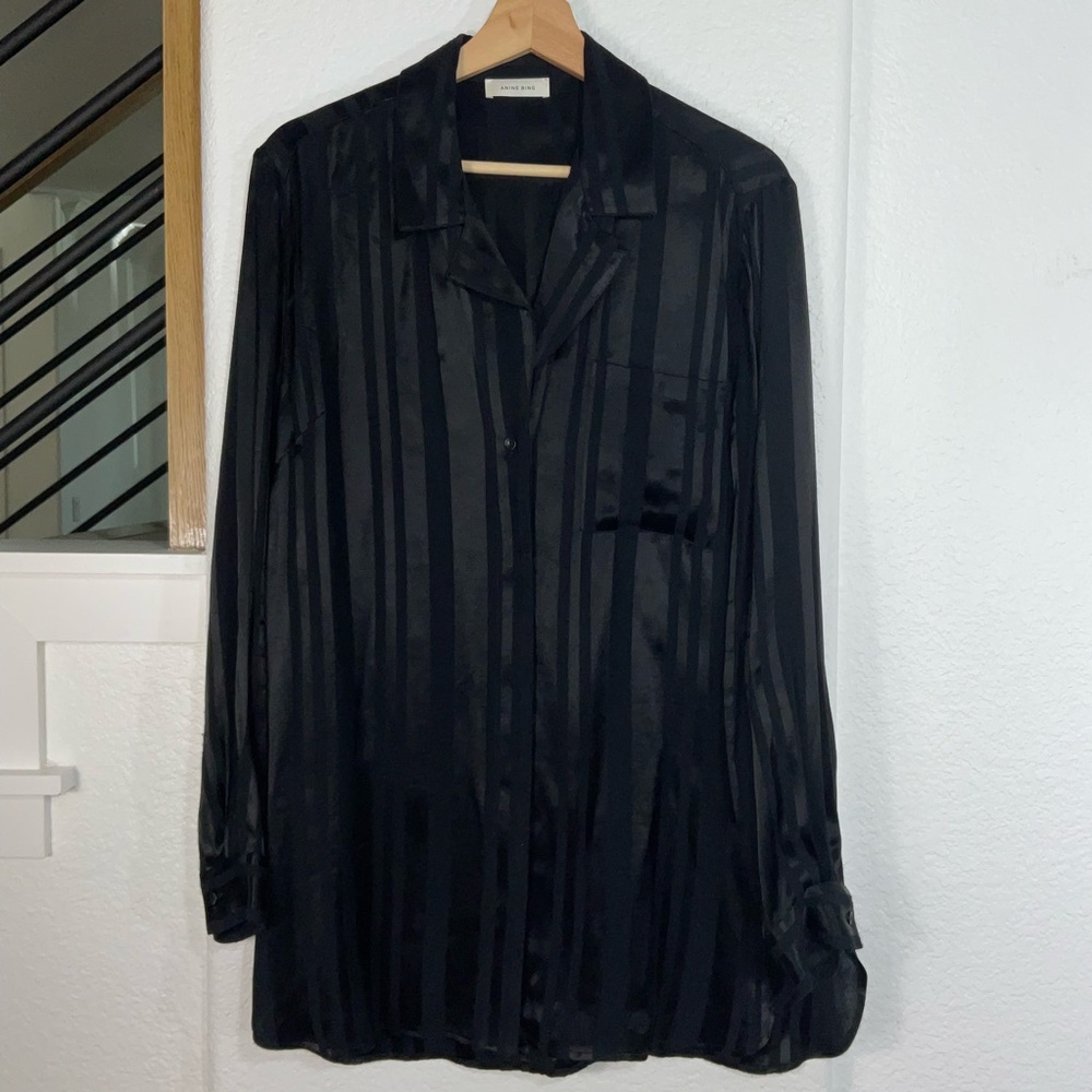 Anine Bing Ash Oversized Striped Shirt - Picture 2 of 9